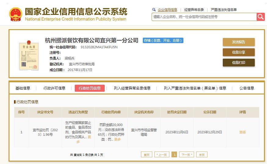 海底捞一门店吃出塑料碎片被罚2万元