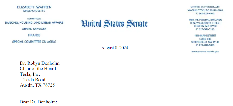 美参议员致信特斯拉董事长：质疑其纵容马斯克“公器私用” 第1张