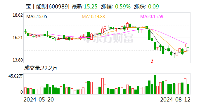 煤化工龙头宝丰能源上半年净利33.05亿 同比增逾46% 第1张