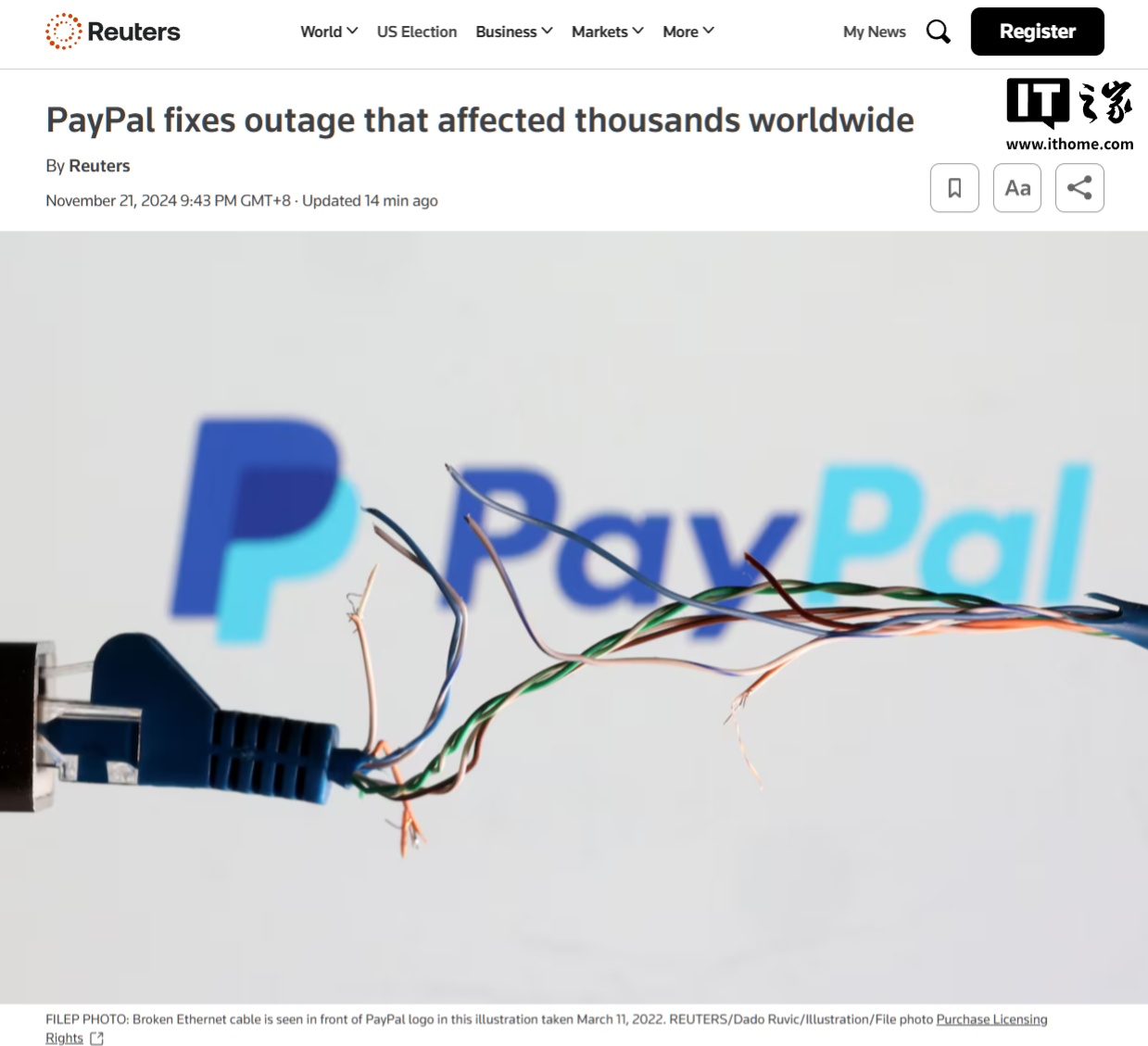 PayPal 服务一度中断近两小时，数千名用户受影响 第1张