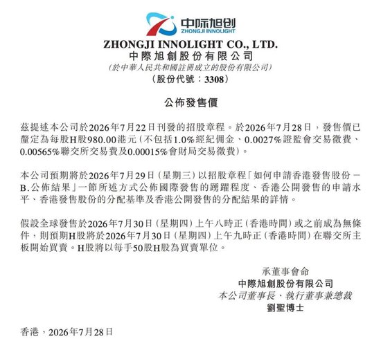 万亿中际旭创，港股定价每股980港元！年内港股最大IPO！ 第1张